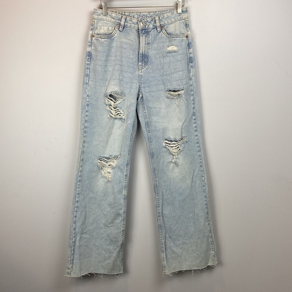 Aeropostale • high rise, wide leg destroyed denim jeans - Picture 2 of 14